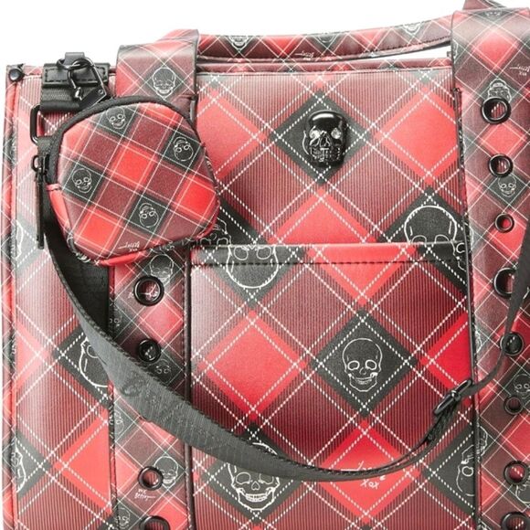 NEW Betsey Johnson Skull Grommet Tote Handbag - Picture 4 of 4